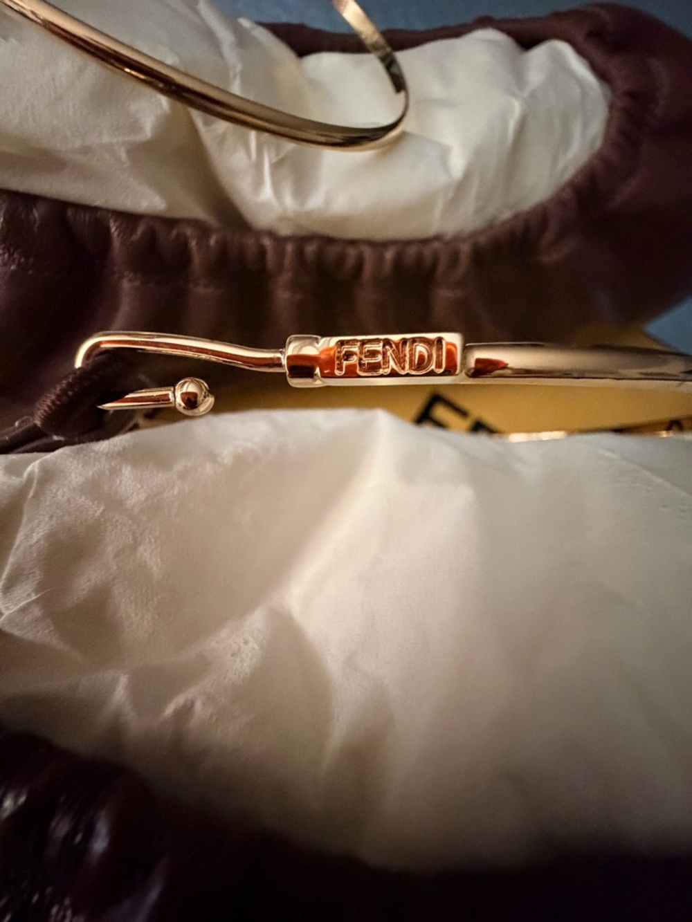 NWT Fendi Brown Leather Elastic-Top Ballet Flats - Picture 5 of 12